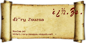 Őry Zsuzsa névjegykártya